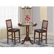 Pemberly Row 3-Piece Pub Table and Chair Set in Wood Mahogany Finish
