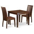 Pemberly Row 3-Piece Wood Dining Set in Mahogany with Square Table