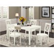 Pemberly Row 5-Piece Wood Dining Table Set in Linen White