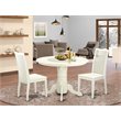 Pemberly Row Shelton 3-Piece Dining Set in Linen White Finish