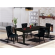 Pemberly Row 5-Piece Black Dining Table Set with Upholstered Chairs