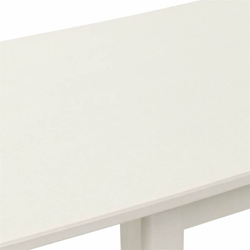 Pemberly Row 3-Piece Dining Set with Wooden Seat in Linen White Finish