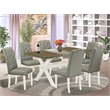 Pemberly Row 7-Piece Wood Dining Set in Linen White and Smoke