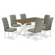 Pemberly Row 7-Piece Wood Dining Set in Linen White and Smoke