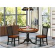 Pemberly Row 3-Piece Wood Kitchen Table Set in Black and Cherry
