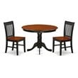 Pemberly Row 3-Piece Wood Kitchen Table Set in Black and Cherry