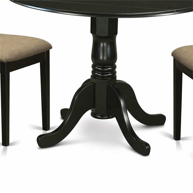 Pemberly Row 3-Piece Traditional Wood Dining Table Set in Black