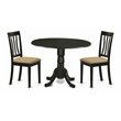 Pemberly Row 3-Piece Traditional Wood Dining Table Set in Black