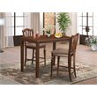 Pemberly Row 3-Piece Mahogany Counter Height Dining Set with Linen Seats