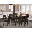 Pemberly Row 7-Piece Dining Set with Ladder-Back Chairs in Cappuccino