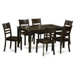 Pemberly Row 7-Piece Dining Set with Ladder-Back Chairs in Cappuccino