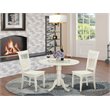 Pemberly Row Dublin 3-Piece Wood Dining Table Set in Linen White