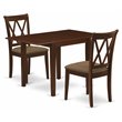 Pemberly Row 3-Piece Dining Set with Mahogany Wood Table and Chairs