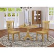 Pemberly Row 3-Piece Wood Dining Set with Round Table in Oak Finish