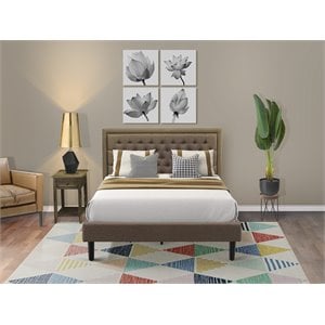 Pemberly Row 2-Piece Queen Bed Set with Nightstand in Brown/Black