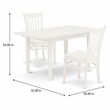 Pemberly Row 3-Piece Wooden Dining Table Set with Chairs in Linen White