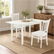 Pemberly Row 3-Piece Wooden Dining Table Set with Chairs in Linen White