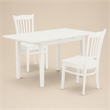 Pemberly Row 3-Piece Wooden Dining Table Set with Chairs in Linen White