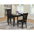 Pemberly Row Norfolk 3-Piece Dining Set with Butterfly Leaf Table in Black