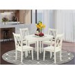 Pemberly Row 5-Piece Dining Set with Double X-Back Chairs in Linen White