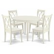 Pemberly Row 5-Piece Dining Set with Double X-Back Chairs in Linen White