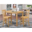 Pemberly Row Yarmouth 3-Piece Counter Height Dining Set in Oak