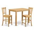 Pemberly Row Yarmouth 3-Piece Counter Height Dining Set in Oak