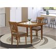 Pemberly Row Milan 3-Piece Dining Set with Saddle Brown Finish