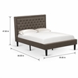 Pemberly Row Full Size Upholstered Panel Bed with Engineered Wood Slats in Brown
