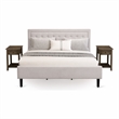 Pemberly Row 3-Piece King Bedroom Set with USB Nightstands in Mist Beige