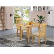 Pemberly Row Norden Wood Dining Set with Slat Back Chairs in Oak