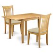 Pemberly Row Norden Wood Dining Set with Slat Back Chairs in Oak