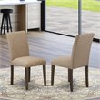 Pemberly Row Abbott Linen Dining Chairs in Light Sable (Set of 2)