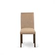Pemberly Row Abbott Linen Dining Chairs in Light Sable (Set of 2)