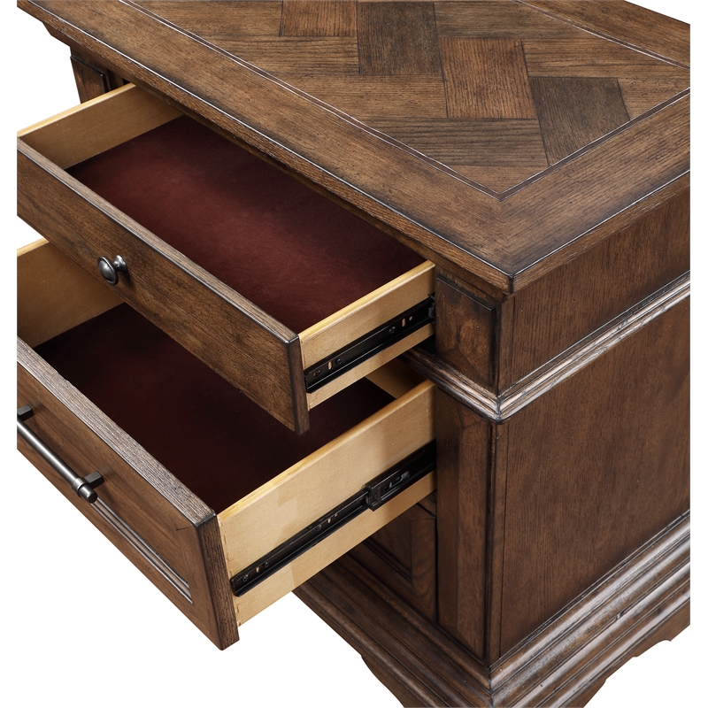 Pemberly Row 4-Piece King Bedroom Set in Brushed Walnut Finish