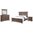 Pemberly Row 4-Piece King Bedroom Set in Brushed Walnut Finish