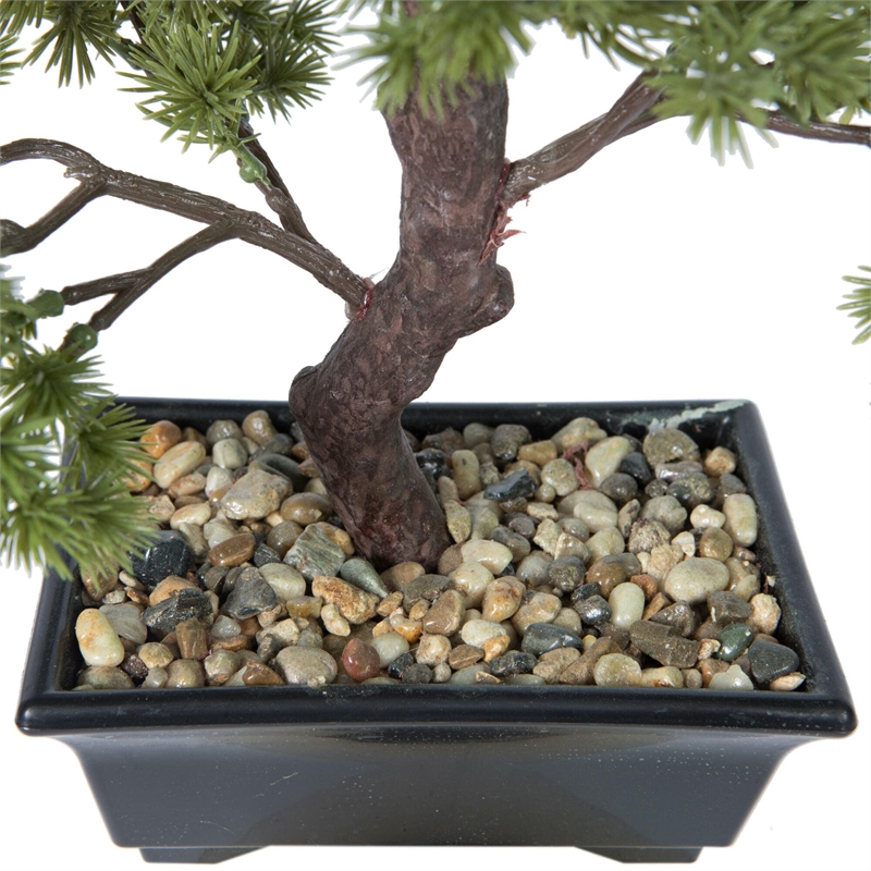 Pemberly Row 12 in Artificial Green Pine Bonsai Tree in Pot