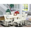 Pemberly Row 7-Piece Wood Dining Set with Chairs in Linen White