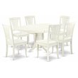 Pemberly Row 7-Piece Wood Dining Set with Chairs in Linen White