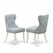 Pemberly Row 7-Piece Dining Set with Baby Blue and Linen White Finish