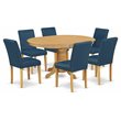 Pemberly Row 7-Piece Wood Dining Set in Oak and Oasis Finish