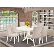 Pemberly Row 7-Piece Wood Kitchen Table Set in Linen White and Cream