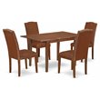 Pemberly Row 5-Piece Wood Dining Table Set in Mahogany Finish