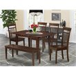 Pemberly Row 6-Piece Solid Wood Dining Set in Mahogany Finish