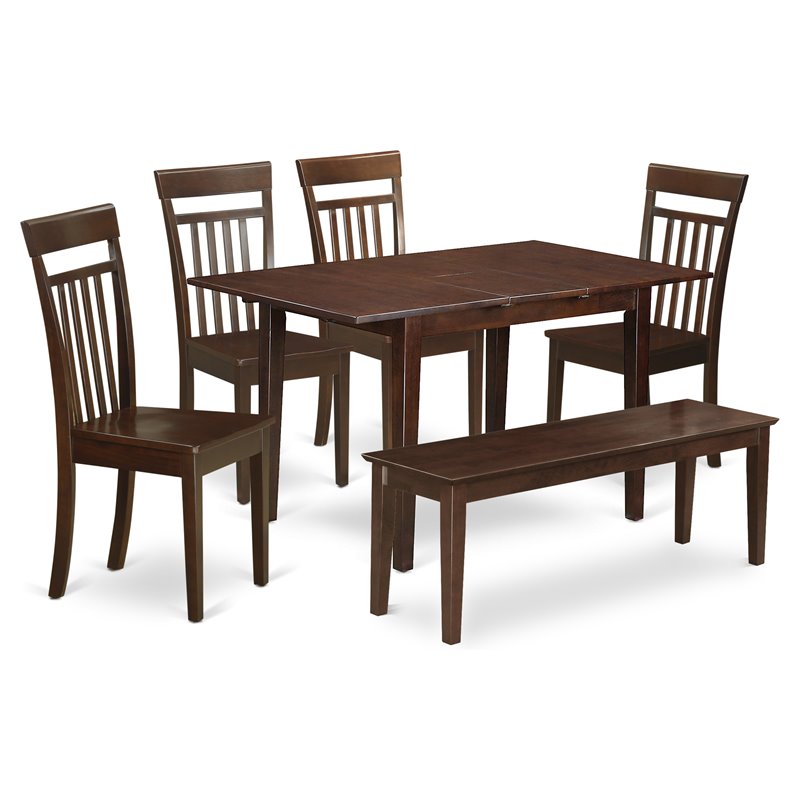 Pemberly Row 6-Piece Solid Wood Dining Set in Mahogany Finish