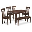Pemberly Row 6-Piece Solid Wood Dining Set in Mahogany Finish