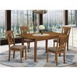 Pemberly Row 5-Piece Kitchen Table and Chair Set in Saddle Brown Finish