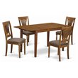 Pemberly Row 5-Piece Kitchen Table and Chair Set in Saddle Brown Finish