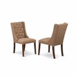 Pemberly Row 5-Piece Mahogany Dining Set with Light Sable Linen Chairs