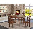 Pemberly Row 5pc Wood Dining Set in Mahogany with Double X-Back Chairs